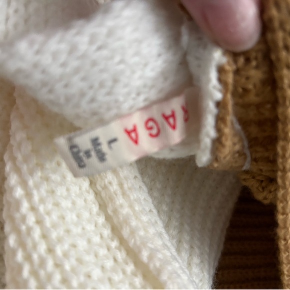 RAGA Two-Tone Cream & Mustard Scoop Neck Sweater - Picture 3 of 3